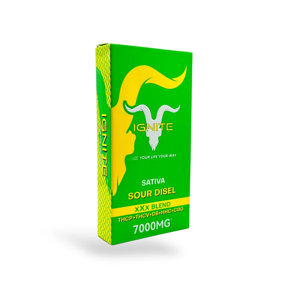 Pod Thc Ignite •Sativa Sour Disel - 7000mg  XXX Blend