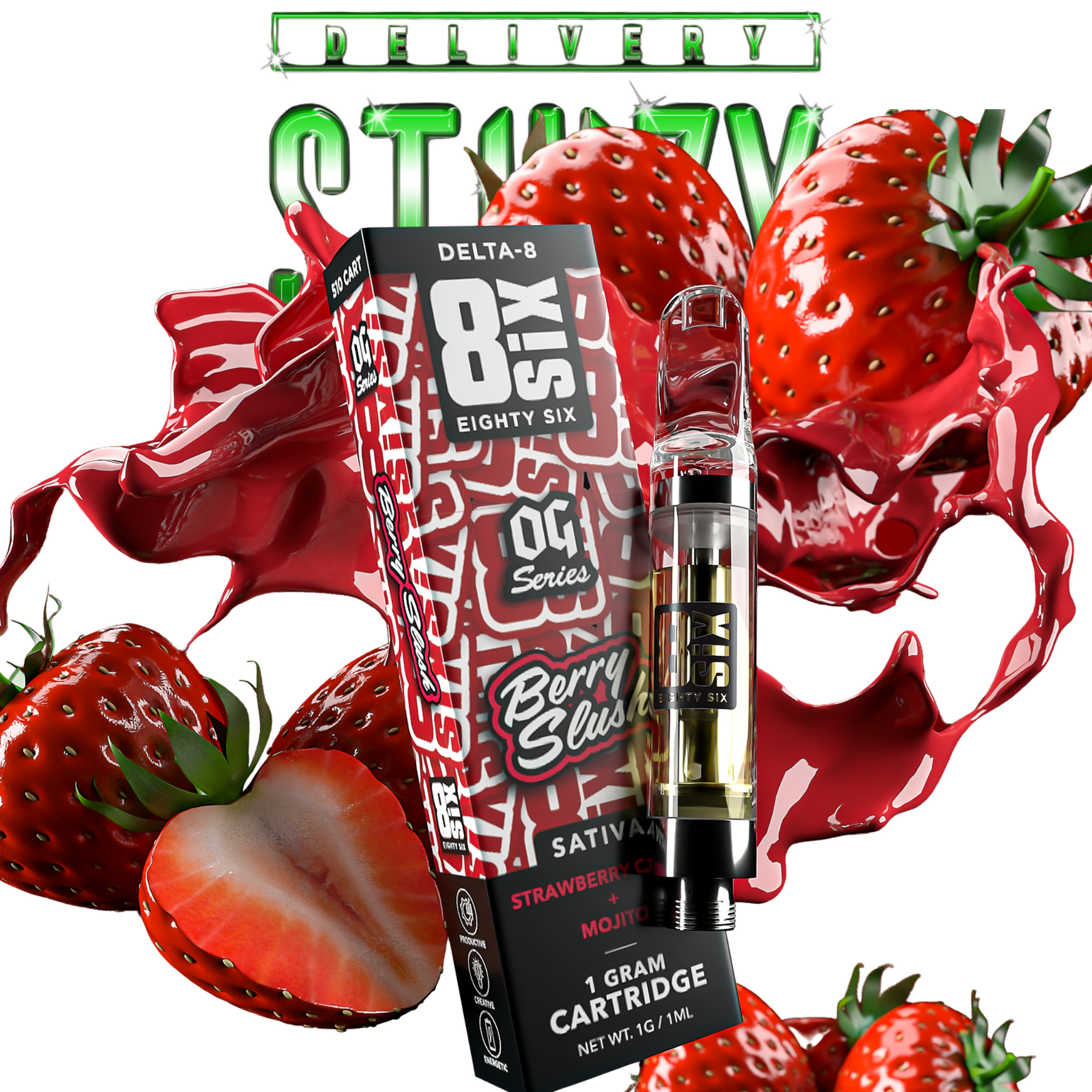 Cartucho Thc Berry Slush Delta-8 THC  (Strawberry + Mojito)