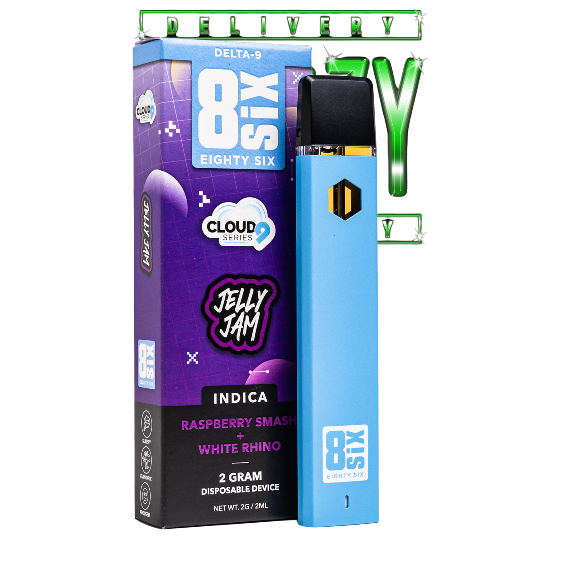 POD THC - Jelly Jam Delta-9 THC 2G (Raspberry Smash)