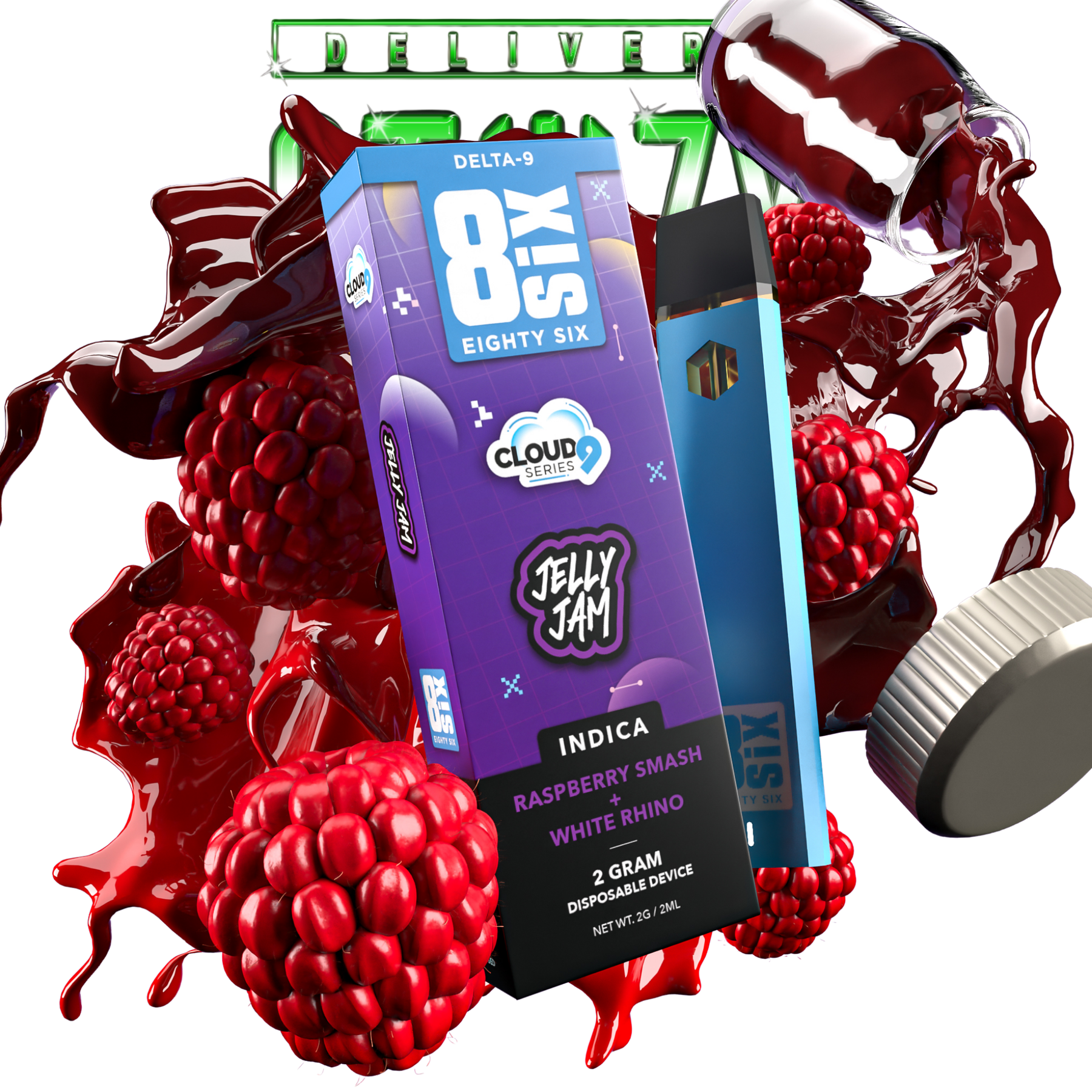 POD THC - Jelly Jam Delta-9 THC 2G (Raspberry Smash)