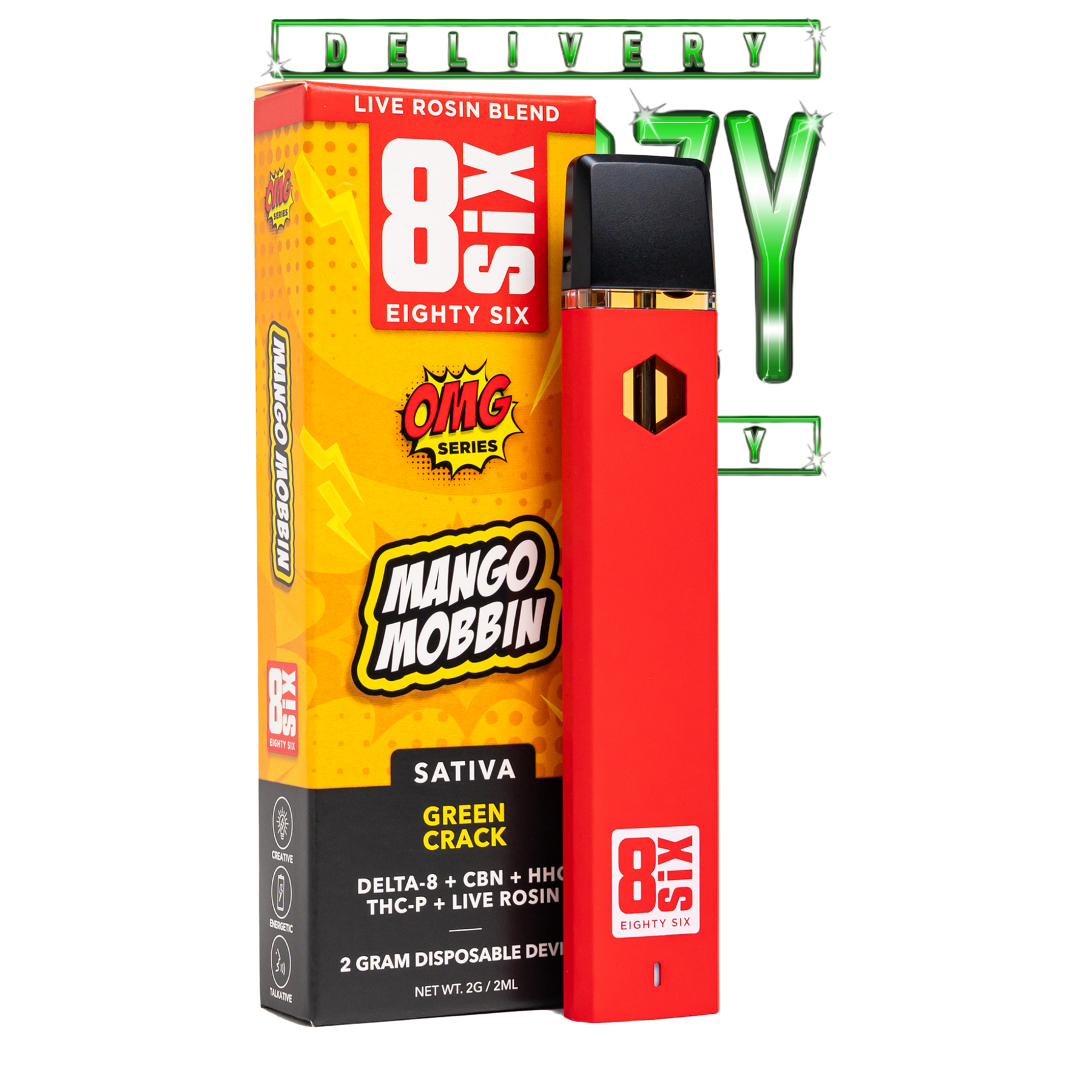 POD THC - Mango Mobbin' Live Rosin Blend 2G (Green Crack)