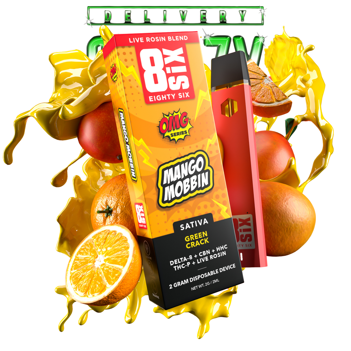 POD THC - Mango Mobbin' Live Rosin Blend 2G (Green Crack)