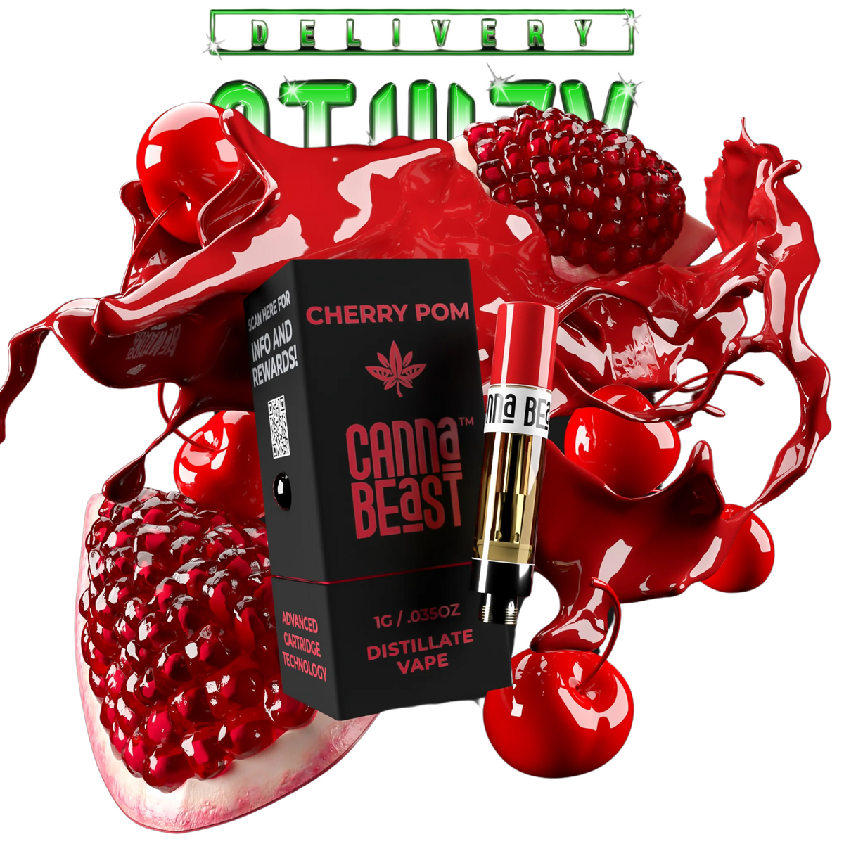Refil Thc Canna Beast –  Cherry Pom Delta-9 THC