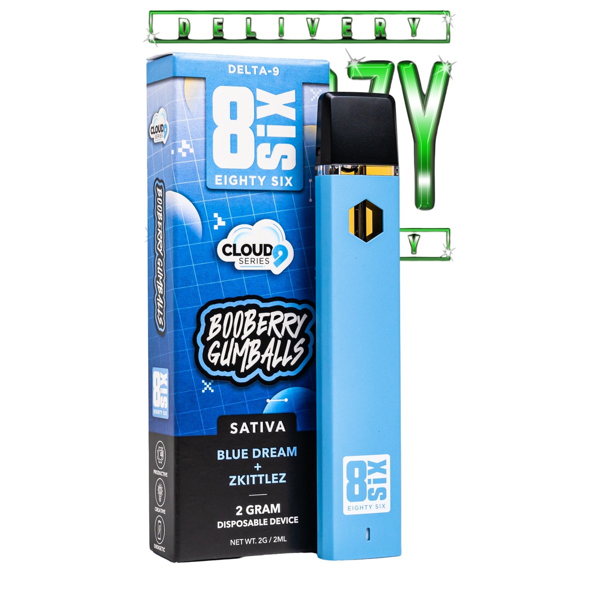 POD THC - Booberry Gumballs Delta-9 THC 2G (Blue Dream)