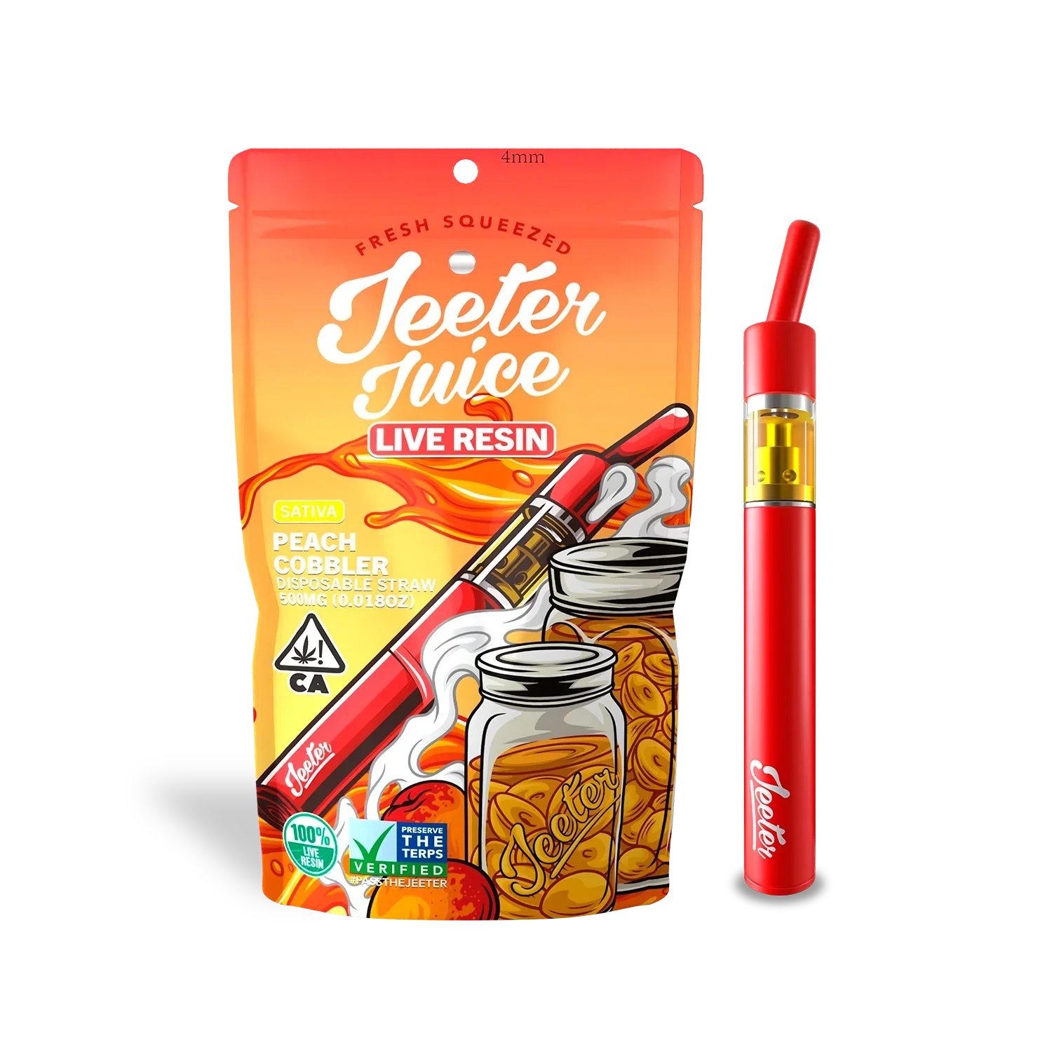 Pod Thc Jeeter Juice • Peach Cobbler - | Sativa | 93%